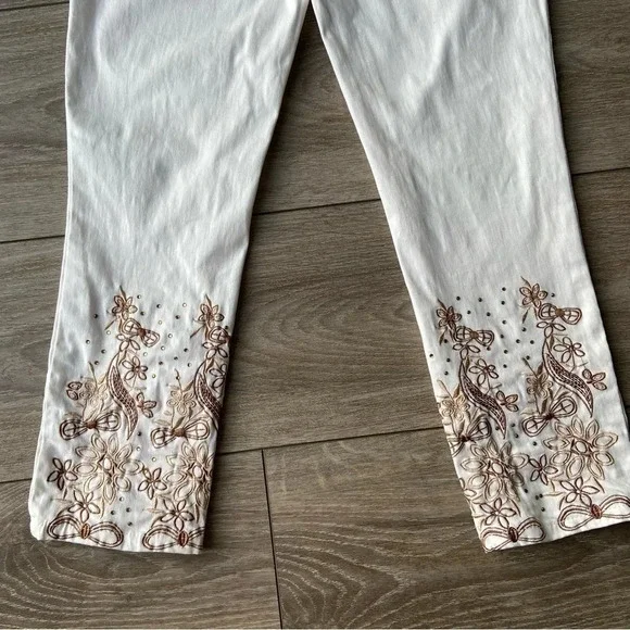 Joseph  Ribkoff Embroidered Leg Jean - Picture 15 of 15